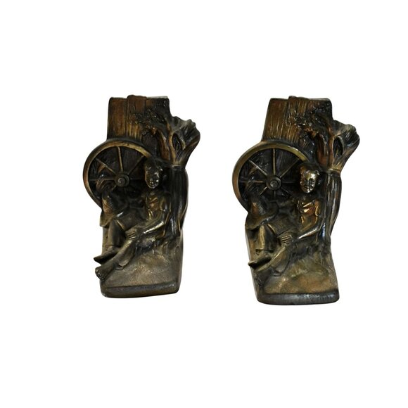 Mid Century Cast Metal Huckleberry Finn Bookends PMC 87 - Philadelphia Metal Co. - Picture 5 of 10